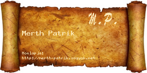 Merth Patrik névjegykártya